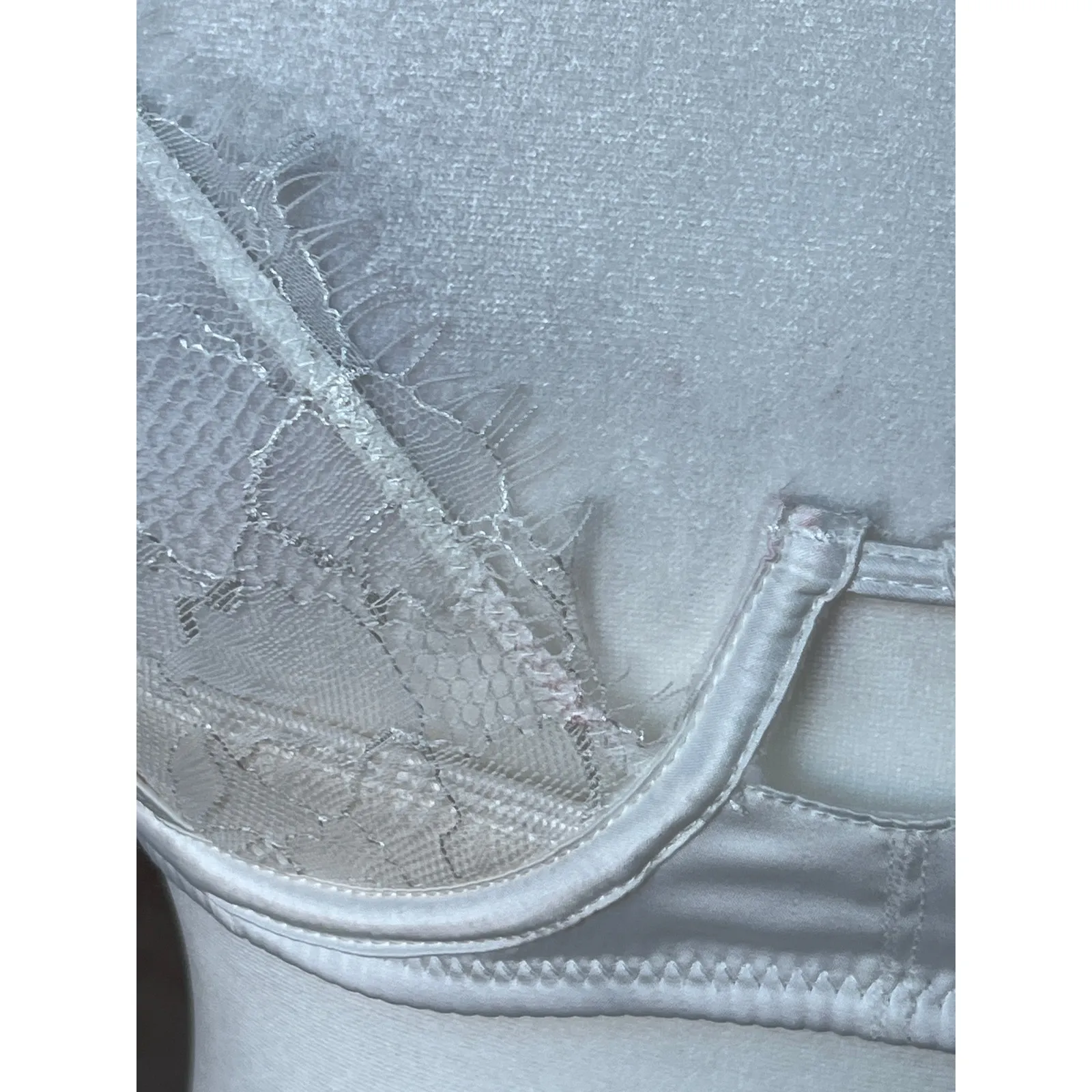 Oh La La Cheri Ivory Eyelash Plunge Bra Size S Sheer | Sexy Romantic GLAM NWOT White - Image 3