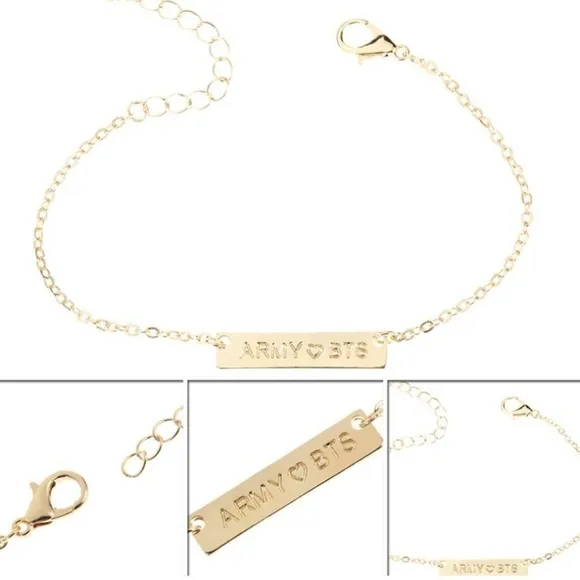 BTS ARMY Bracelet Gold - Image 2