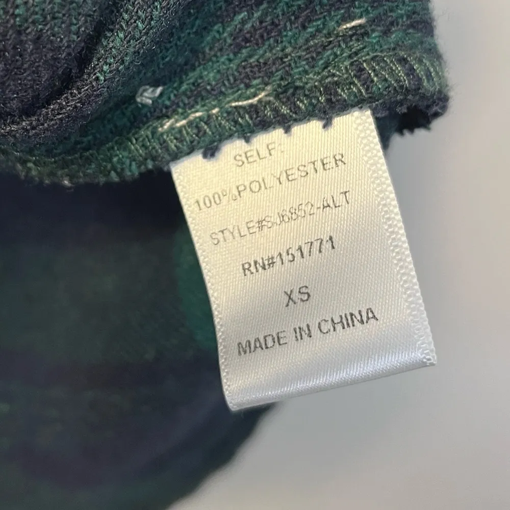 Altar'd State Flannel Shacket Sz XS Blue Green - Image 5