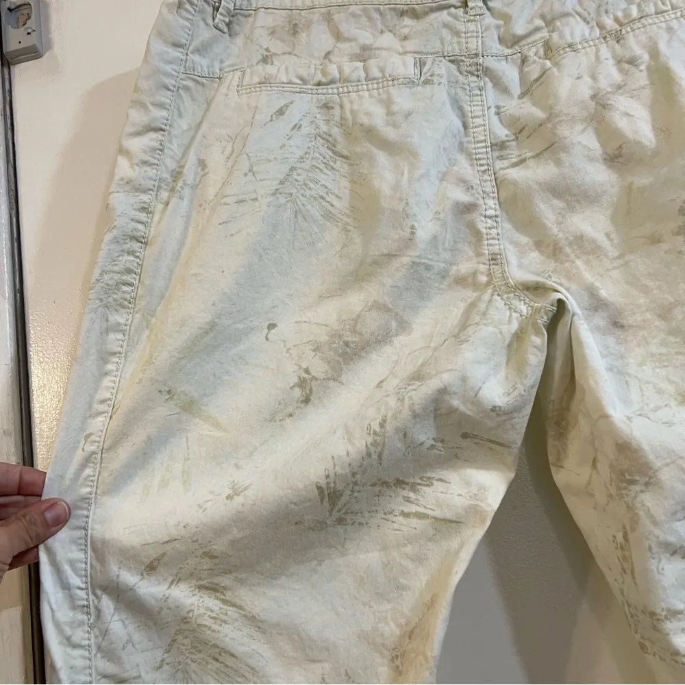 Anthropologie Marrakech Cropped Pants Floral Minimal Cream Granny Core Botanical - Image 4