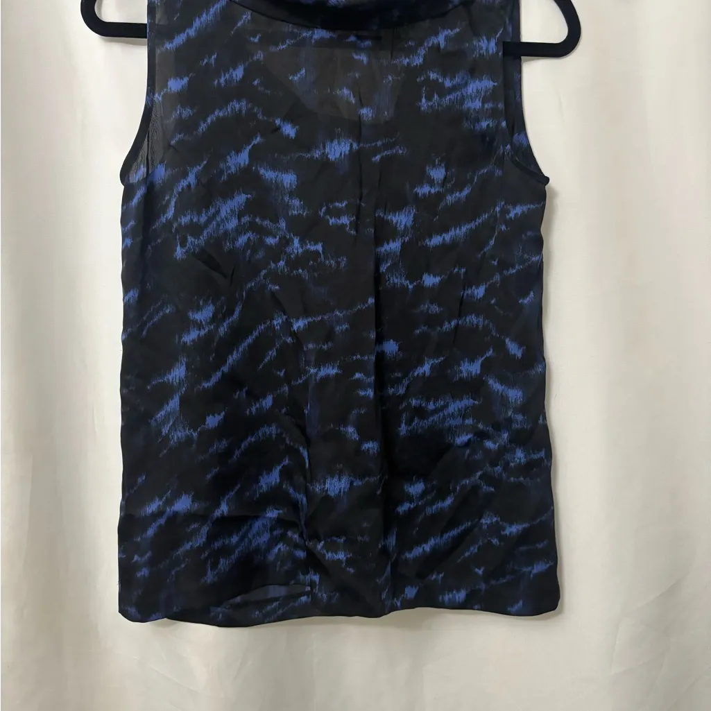 Michael Kors Black and Blue Patterned Blouse - Image 6
