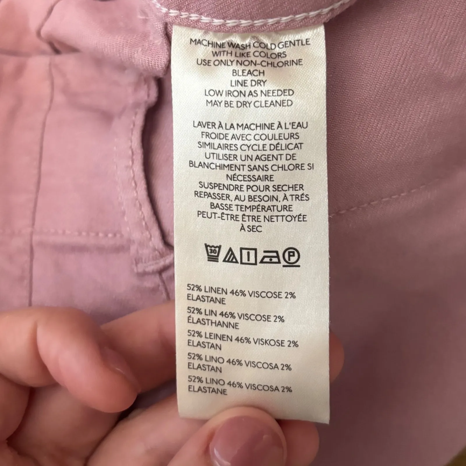 Anthropologie Maeve The Colette Cropped Wide Leg Pants Lavender‎ Size 29P - Image 13