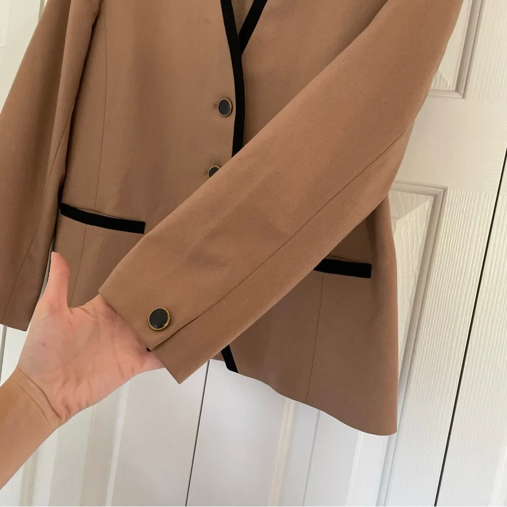 Vtg Pendleton Virgin Wool Blazer Tan Brown 3 Button Front Sz 8 - Image 11