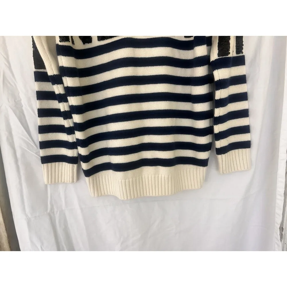 MAJE Murmur Embroidered Wool Blend Cardigan Ecru Thick Open Front Size 1 Small - Image 16