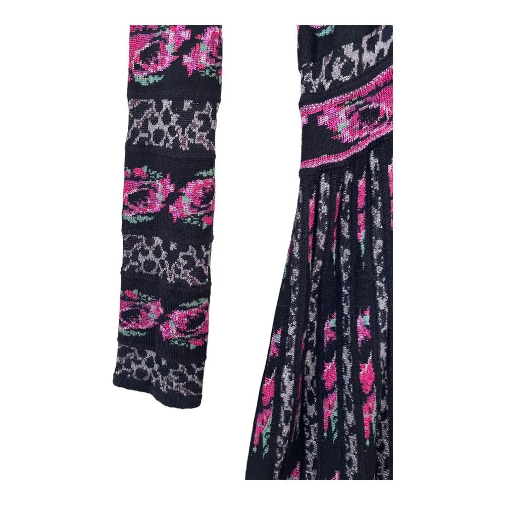 Anthropologie Cecilia Prado Emi Midi Floral Sweater Dress XS Black - Image 8