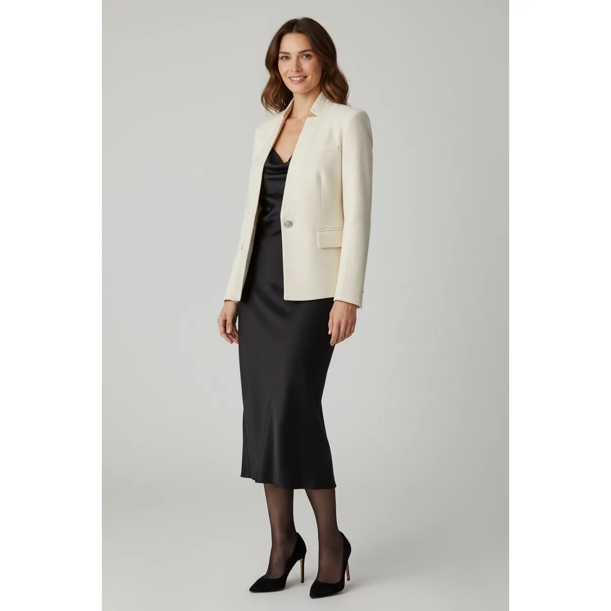 Veronica Beard White One Button Farley Dickey Blazer - Image 5