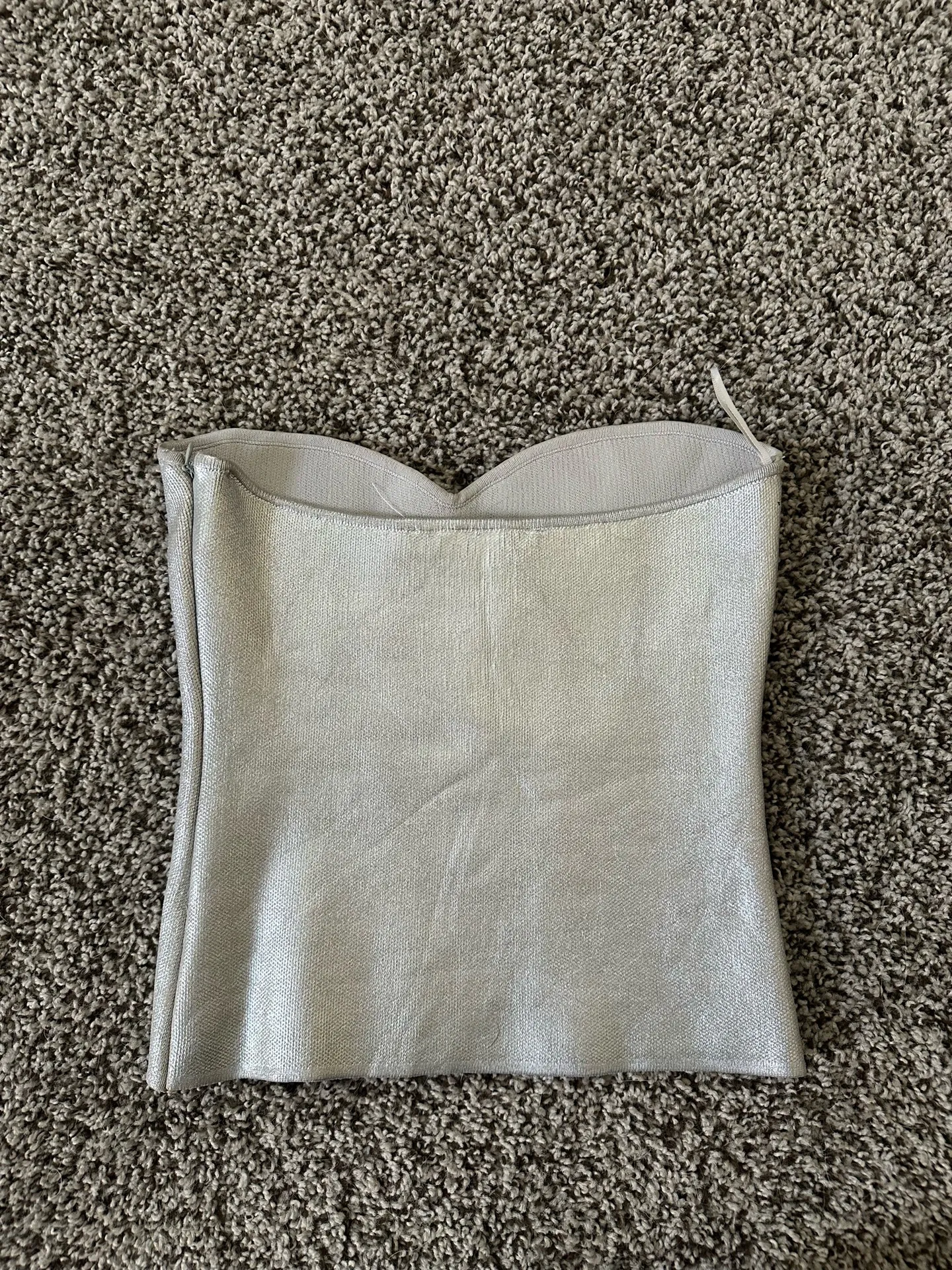 ZARA Silver Metallic Top - Image 3