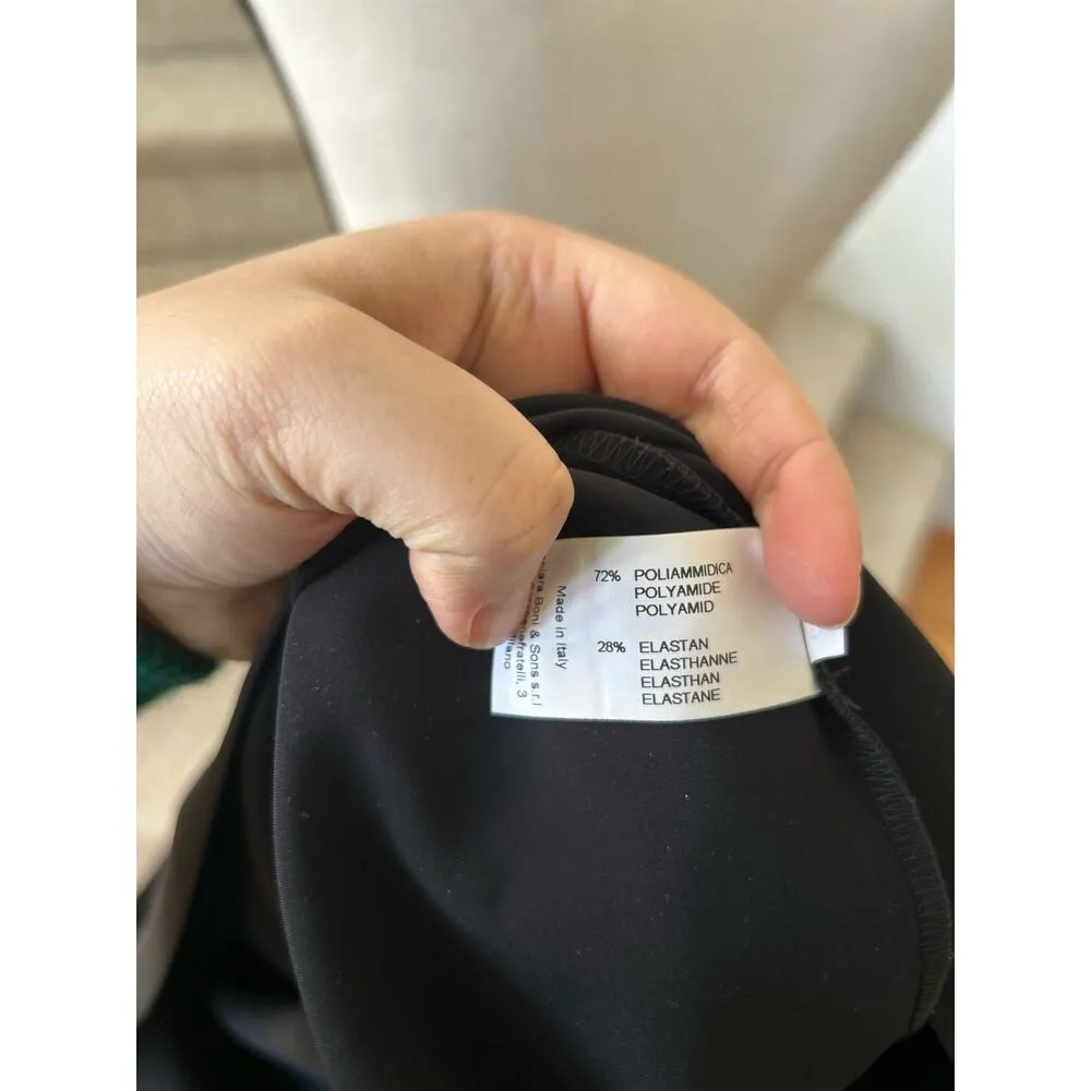 Chiara Boni La Petite Robe Florian Black Faux Wrap Ruched Sheath Dress Size XL - Image 6