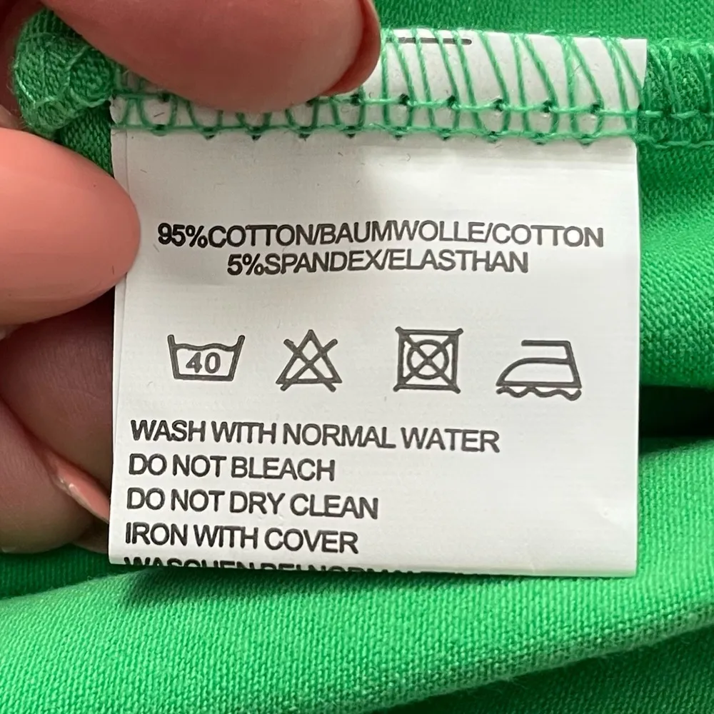 Missky green hoodie kangaroo pocket cotton sweatshirt dress, size L athleisure Size L - Image 5