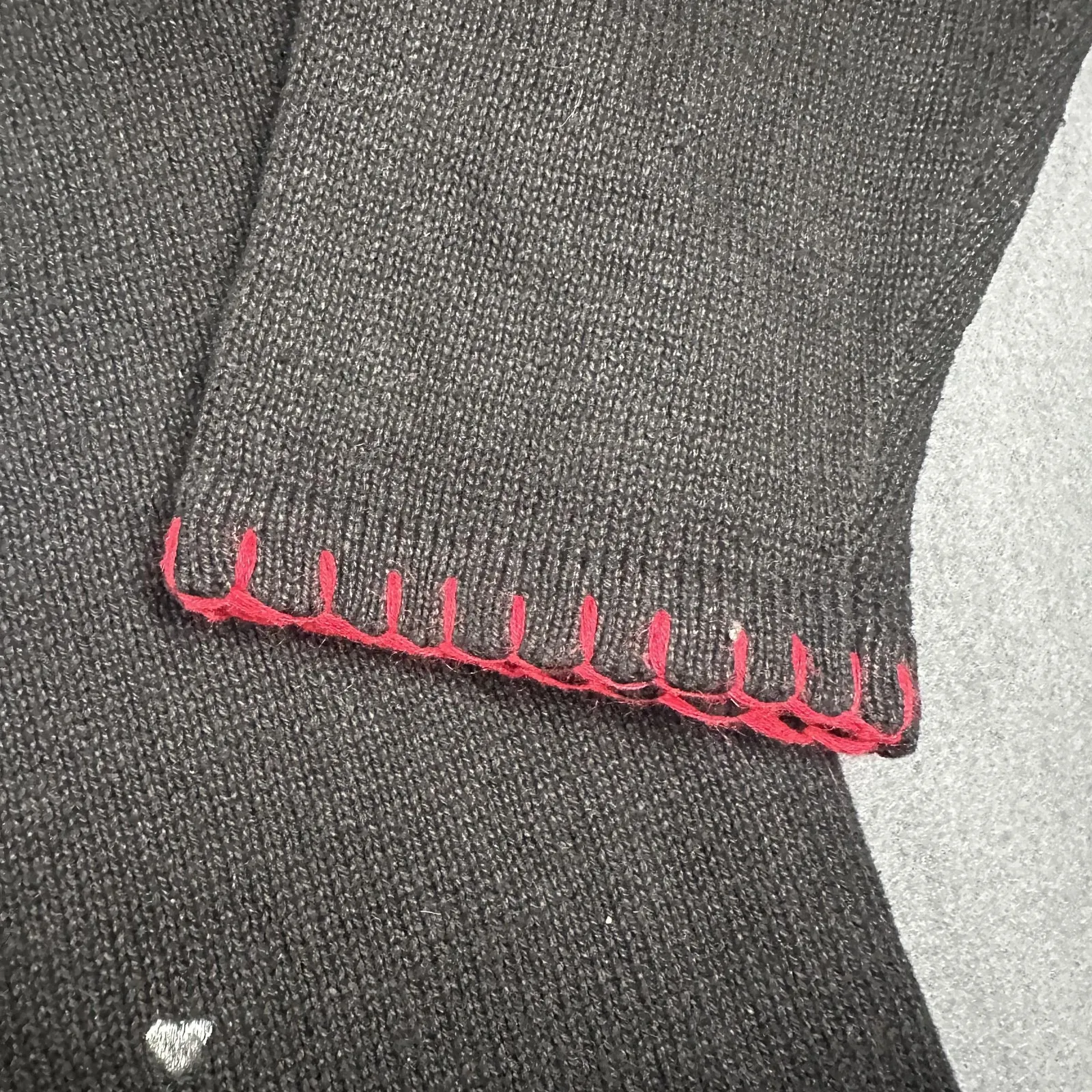 Vintage Quacker Factory Sweater Womens Large Angel Christmas Cardigan 2000s Black - Image 9