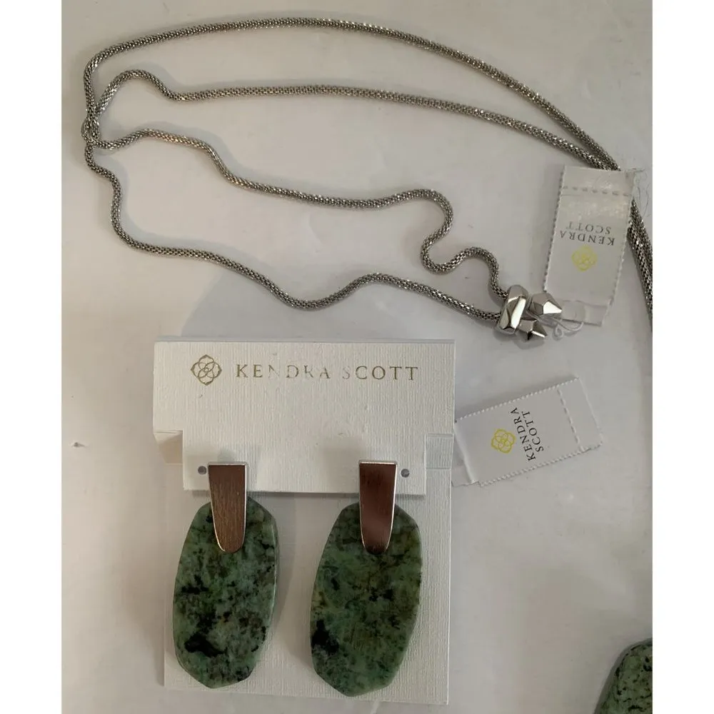 KENDRA SCOTT 'INEZ' AFRICAN TURQUOISE NECKLACE PENDANT POST EARRINGS SET NEW NWT - Image 5