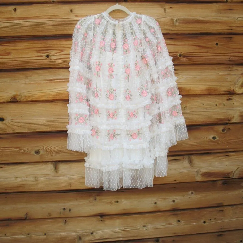 Mac Duggal 8031 Embroidered Flare Sleeve Embroidered Mini Dress White Size 4 - Image 12