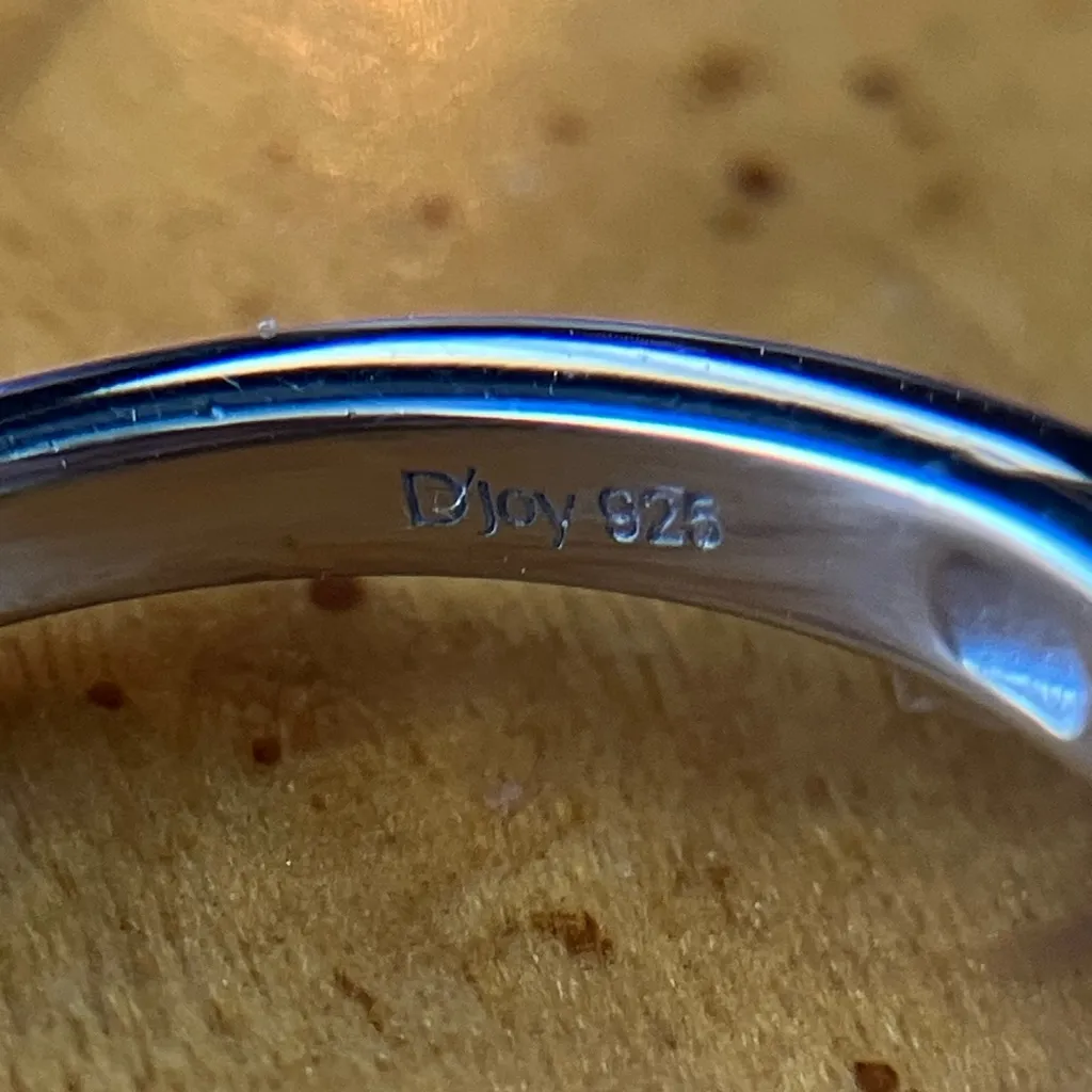 Chrysocolla Orissa Garnet Halo Ring Size 7 Silver - Image 6