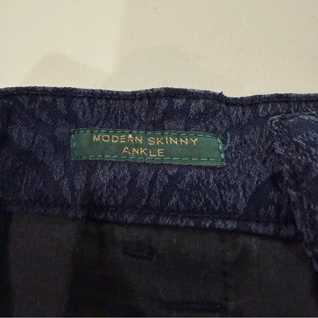 Lauren Ralph Lauren Modern Skinny Ankle Floral Paisley Denim Jeans Womens 6 Blue - Image 8