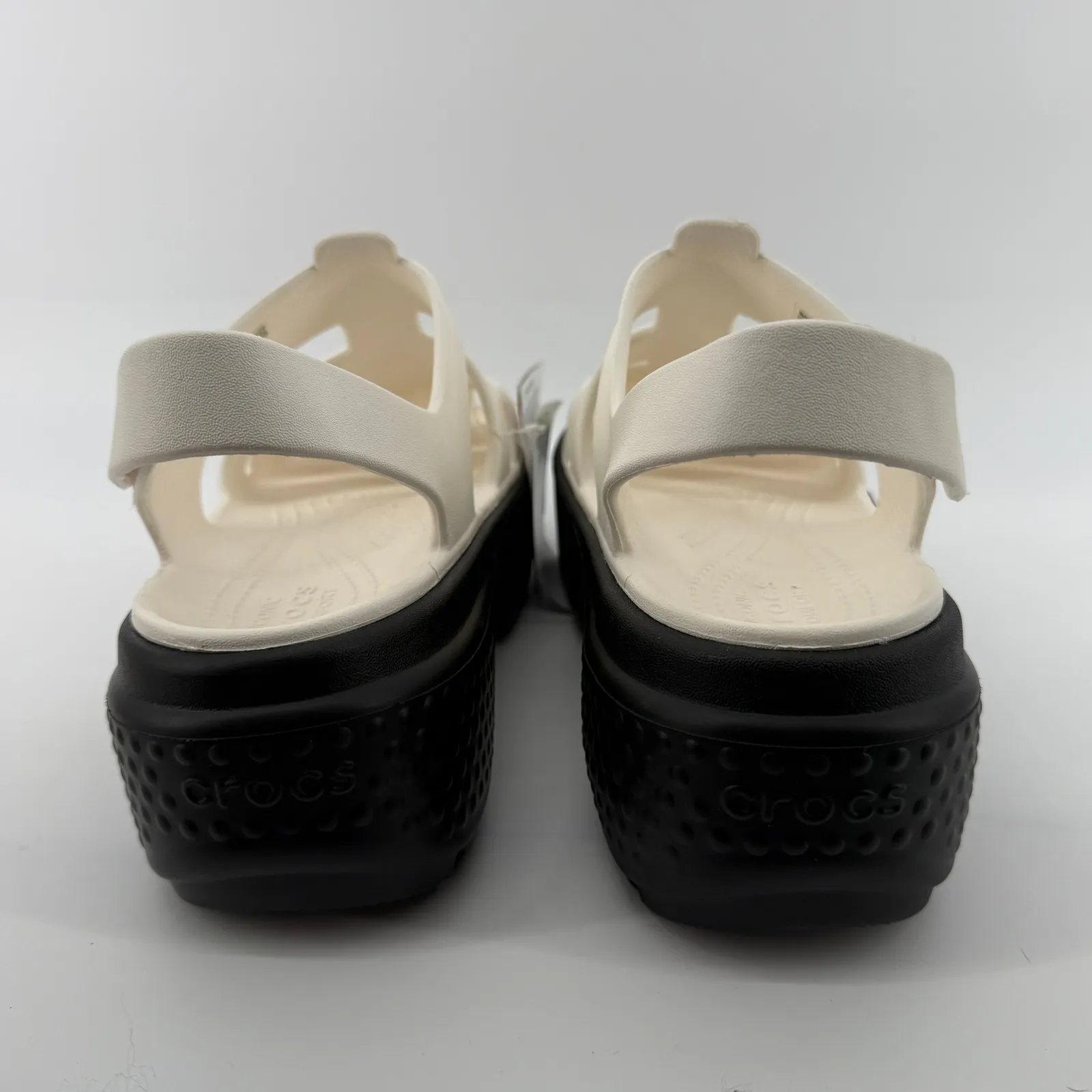 Crocs Stomp Fisherman‎ Sandal Chalk White Black Women 10 Platform Chunky Y2K NWT - Image 4