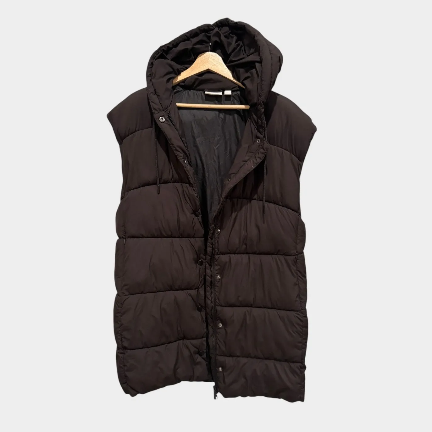 Zella Longline Hooded Puffer Vest Size Small - Image 7