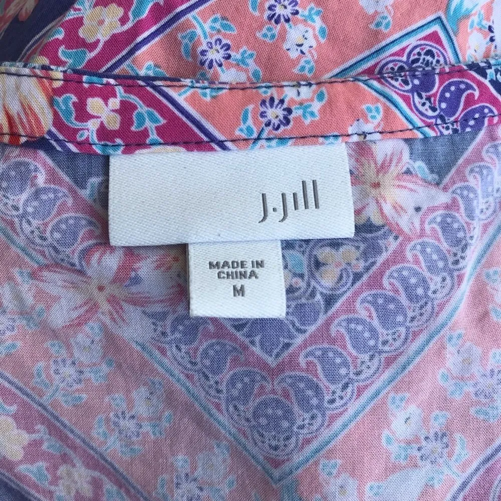 J.Jill  paisley front tie asymmetrical tank top - Image 4