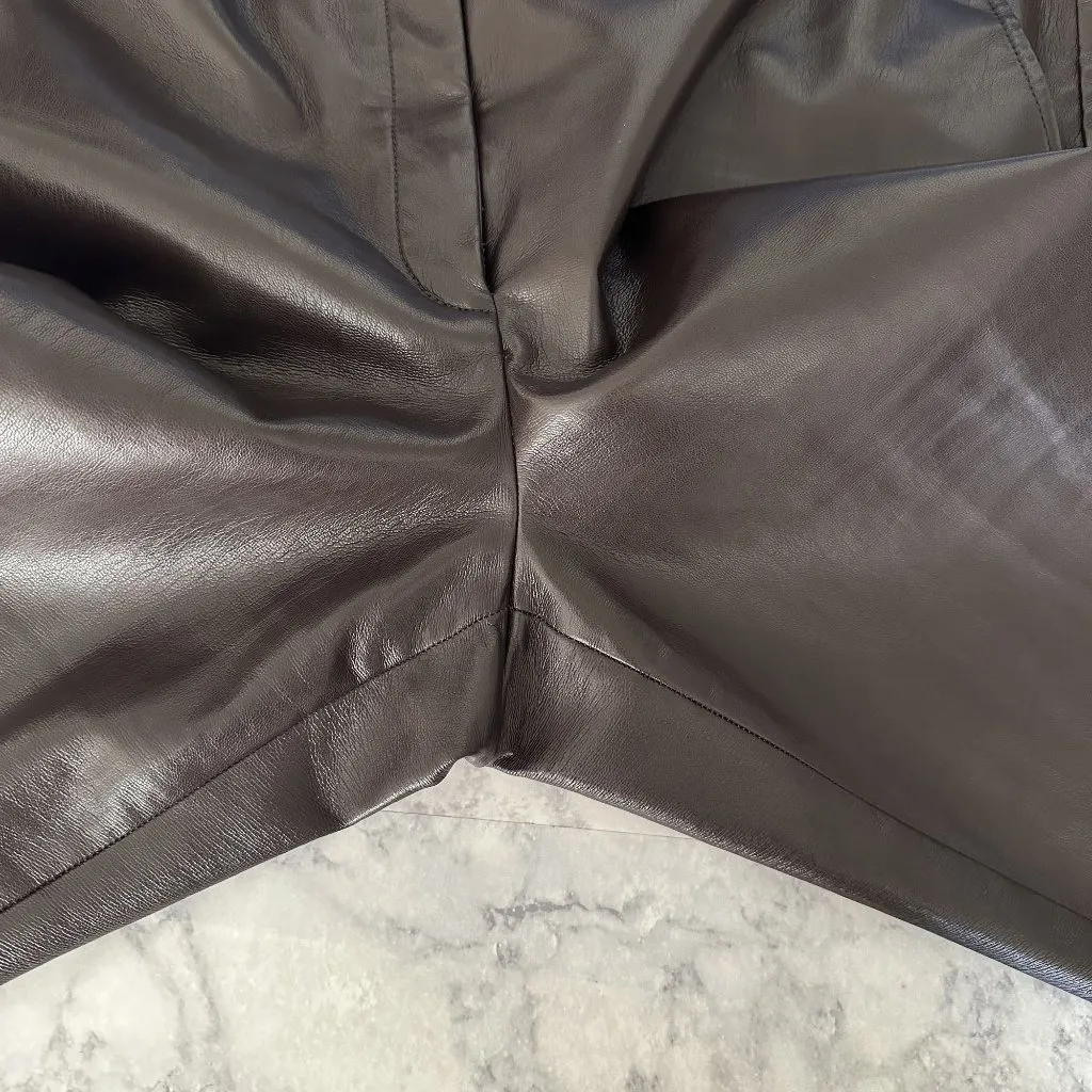 Aritzia Babaton Dark Brown Command Pant Mid-rise Vegan Leather Pants - Image 9