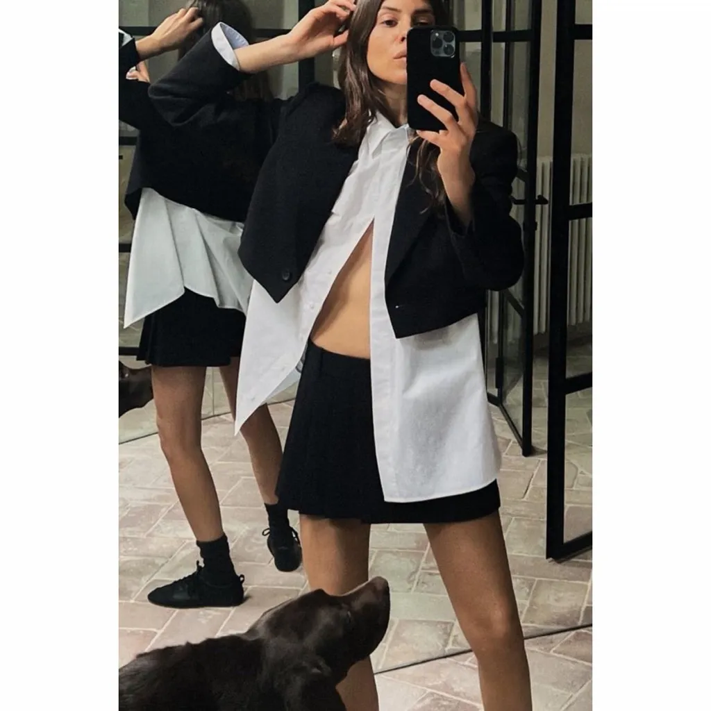 ZARA  Black Pleated Skort - Image 3