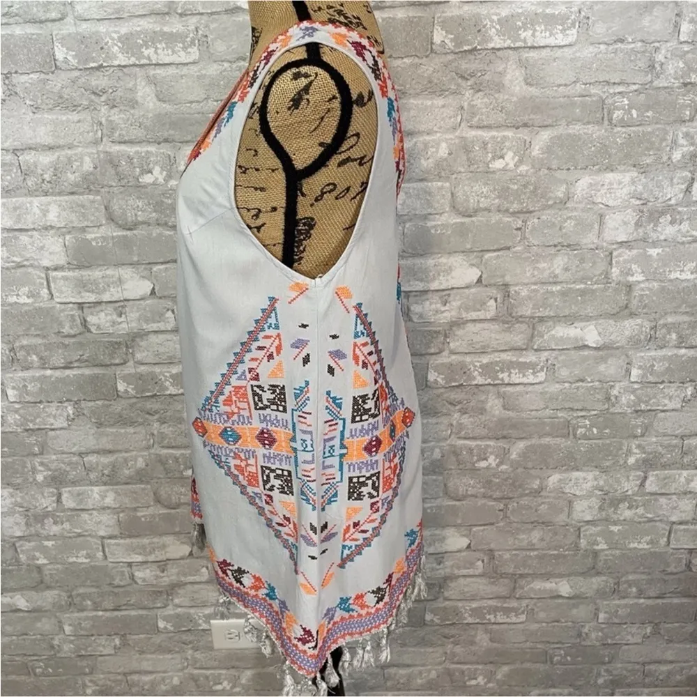 Caramela Aztec Embroidered Tassel Tank Top - Image 3