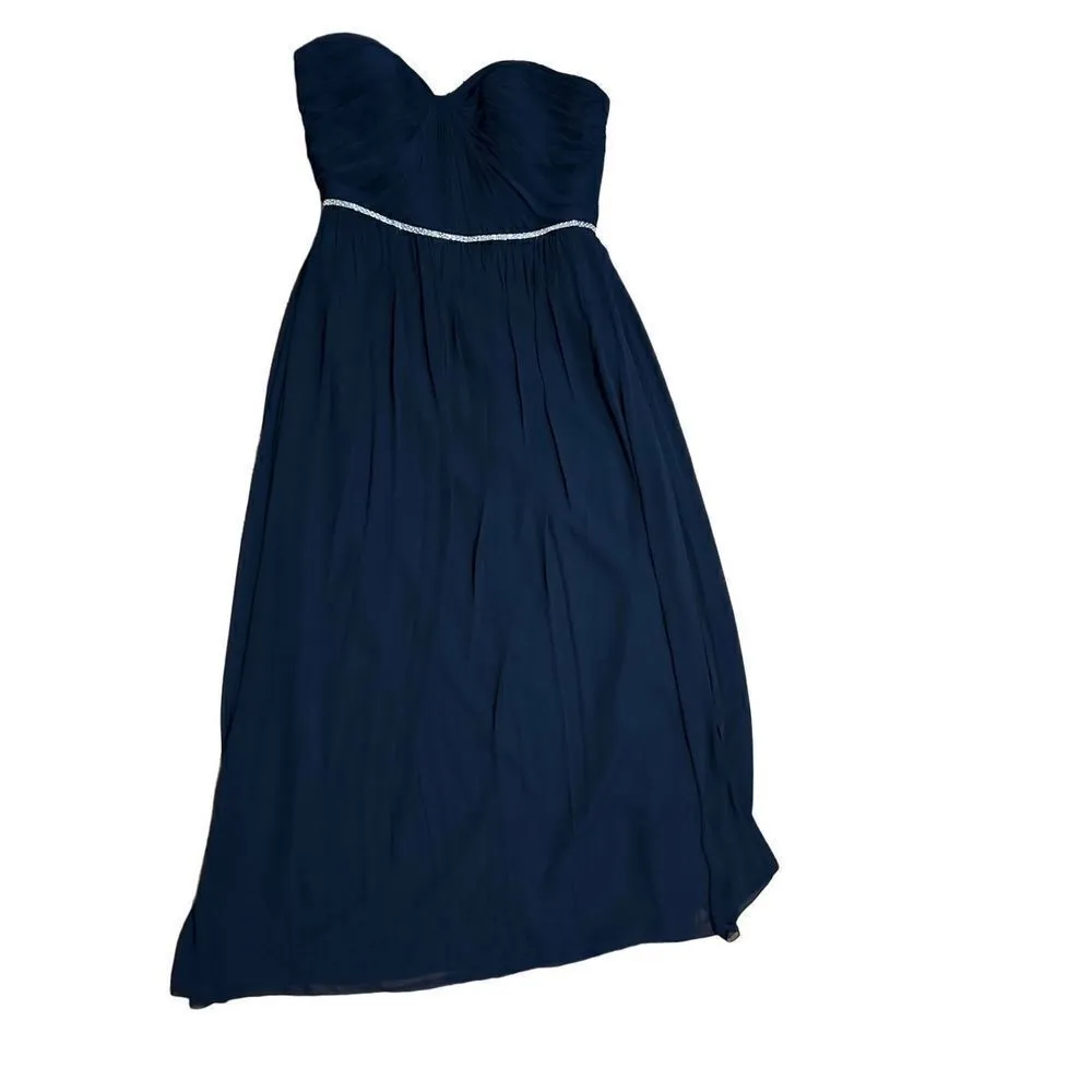 NWT Jenny Packham Lux Chiffon Beaded Maxi Dress sz 16 in Midnight navy blue - Image 2