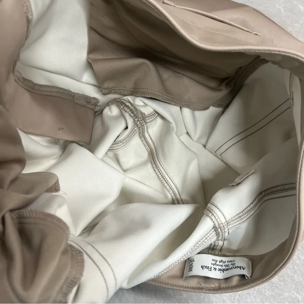 Abercrombie & Fitch faux leather the 90’s straight ultra high rise pants 32/14 - Image 10