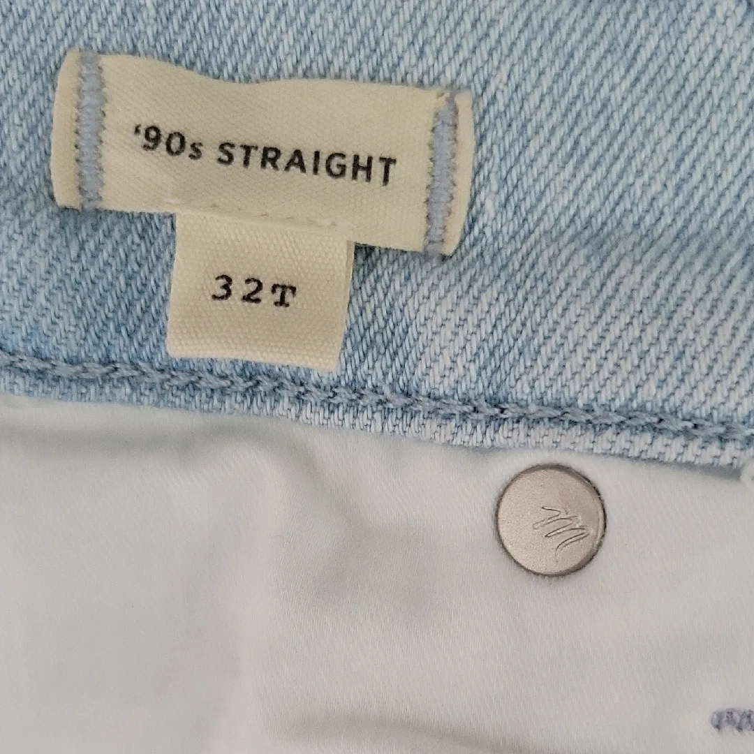 Madewell 90's Trainght Light Blue Denim Jeans NWOT 32T - Image 9