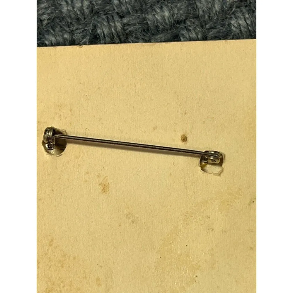 Handmade Vintage Porcelain Pin Brooch by Sandy Round Plant Flower Green Purple New - Image 3