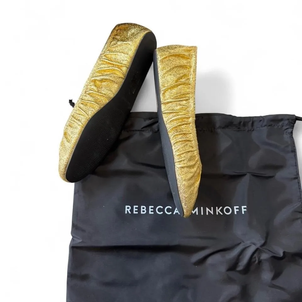 Rebecca Minkoff Ruched Metallic Ballet Flat - Image 3