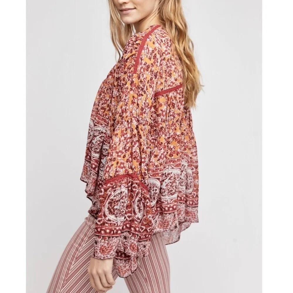 Free People Lorriane Tiered Kimono Blouse - Image 5