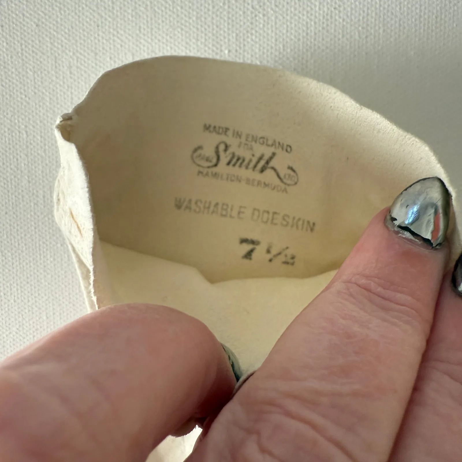 50s SMITH Vintage White Washable Doeskin Mid - Image 6