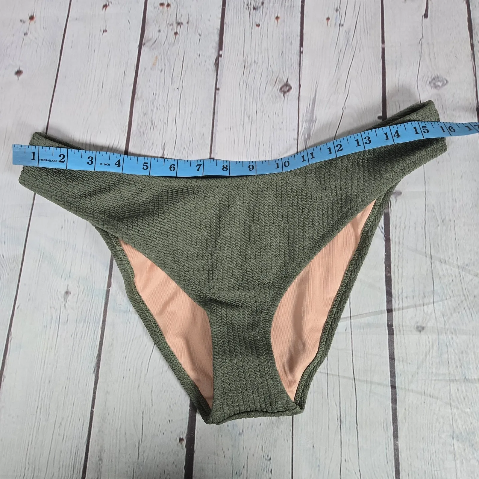 J. Crew Textured curved-waist cheeky bikini bottom in General Surplus L‎ NWT - Image 7