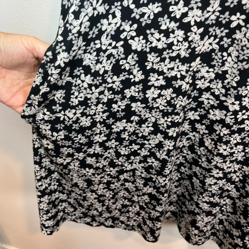 Life Is Good Women's Microfloral Sleeveless Mini Tank Dress Black Beach Sz Small - Image 7