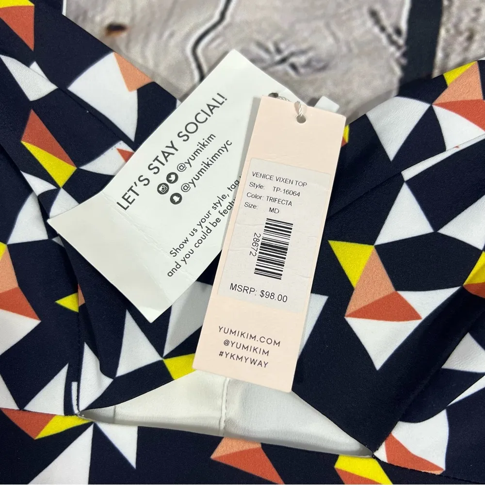 Women's Yumikim Venice Vixen Top Geometric Design Size Medium (A38) - Image 3