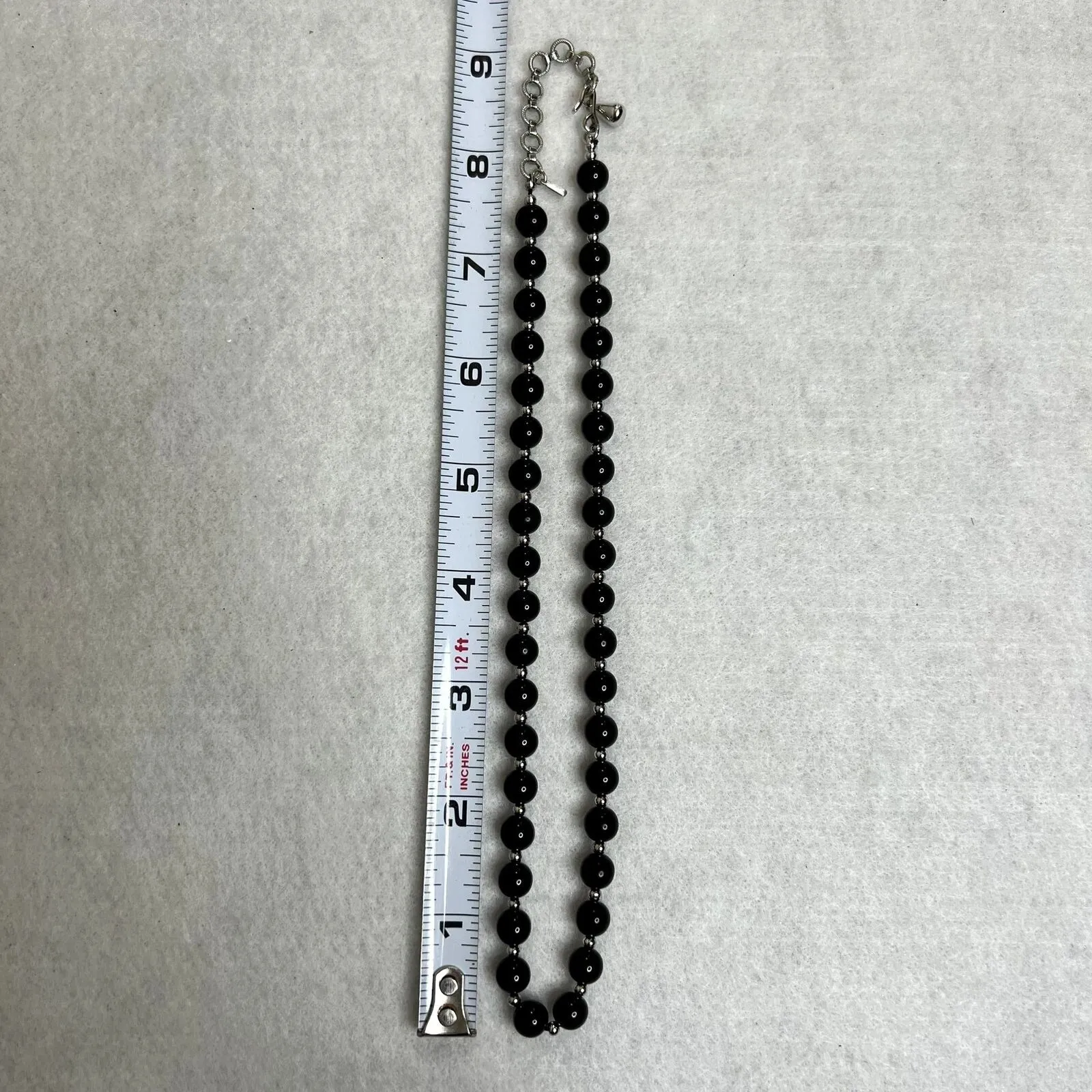 Vintage Monet Black Beaded Necklace - Image 6