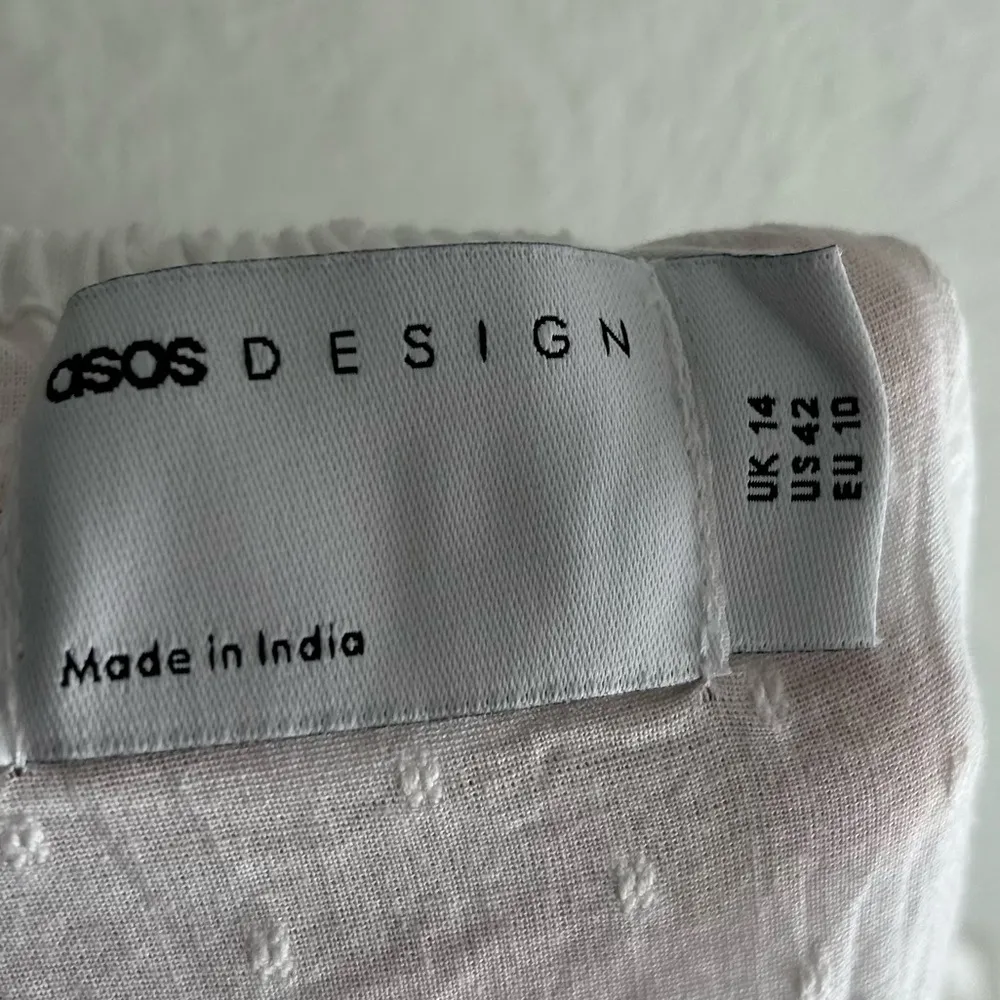 ASOS Lace Up Back Midi Dress Cotton White Sz 10 - Image 7