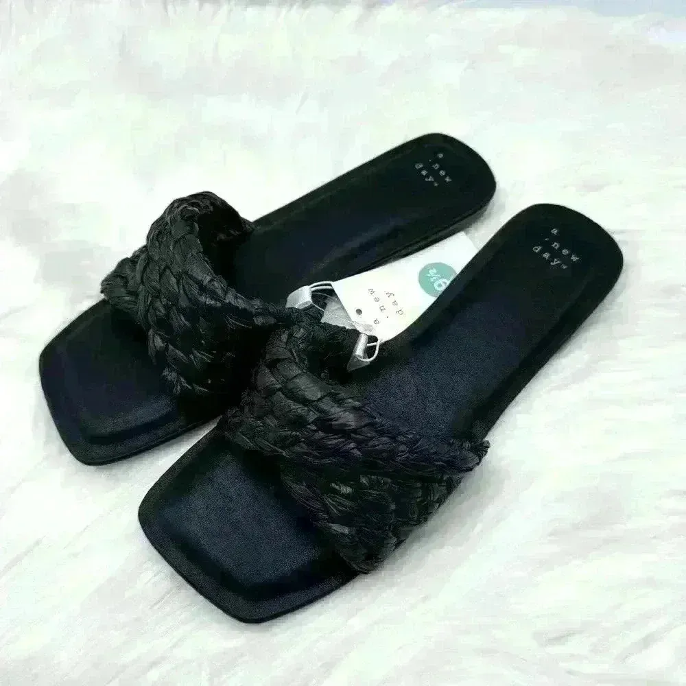 A New Day Nicolette Black Sandals Size 9.5 - Image 5