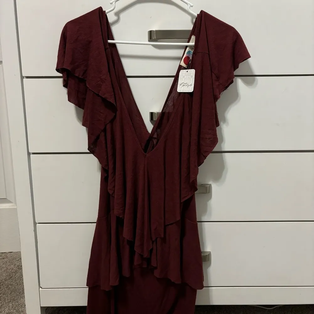 Free People Darling Mini Dress Maroon NWT - Image 2