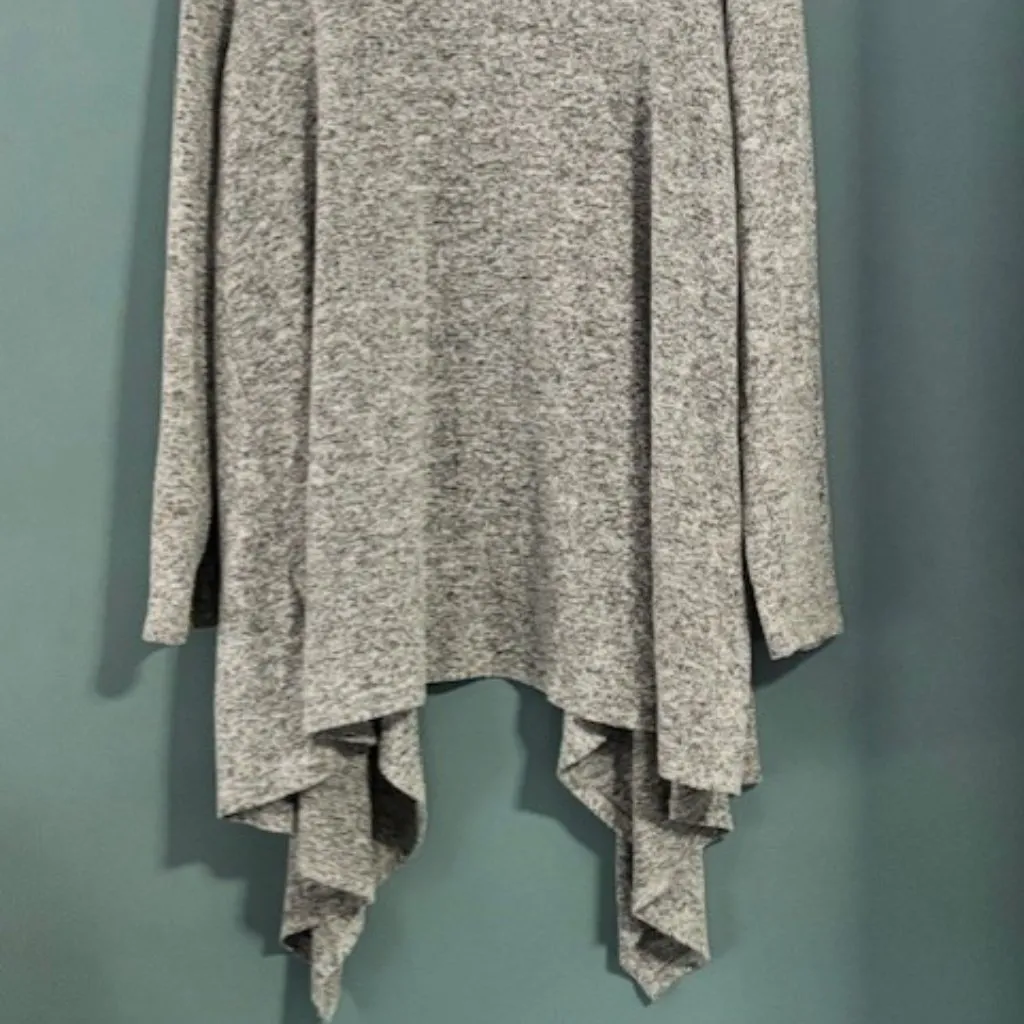 Philosophy 1X Open Front Knit Heather Gray Cardigan Modern Rustic Neutral Staple - Image 4