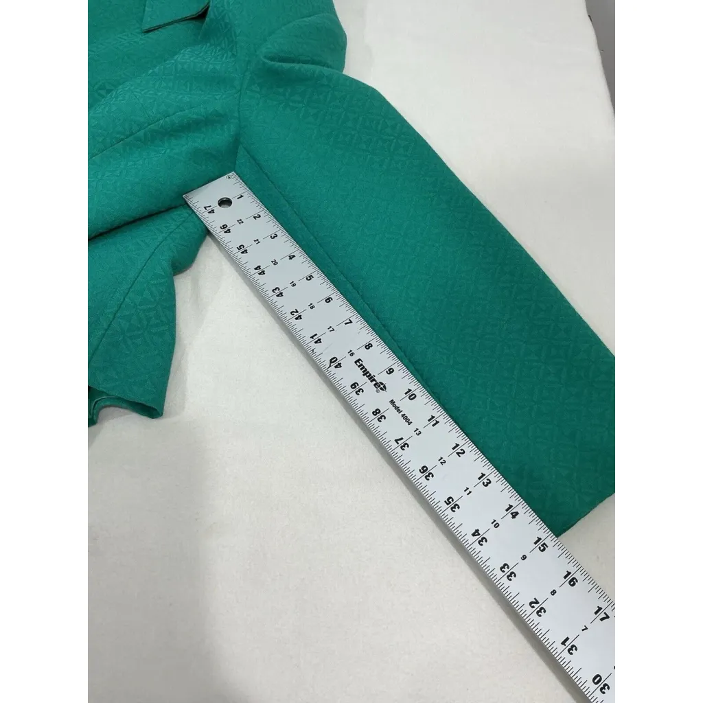 Womans Rena Rowan Size 12 Green Stretch Button Up Lined Crop Jacket - Image 6
