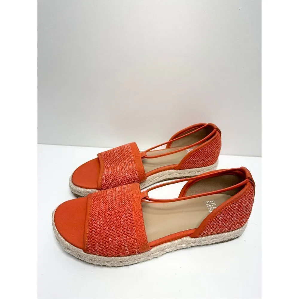 Eileen Fisher Shoes Womens Size 6 Magma Coral Stretch Knit Espadrille Sandals - Image 3