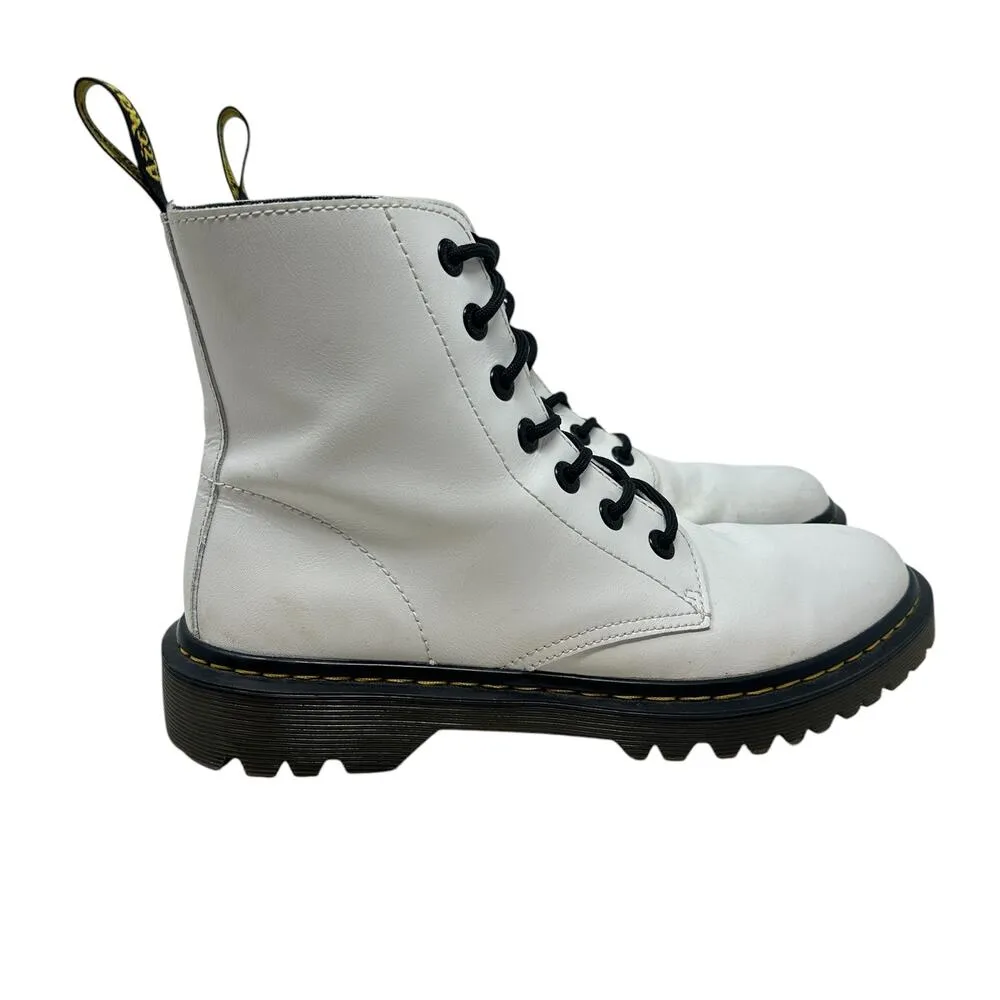 Dr. Martens Luana Combat Boots White Leather Lace Up Women's‎ Size US 10 - Image 6