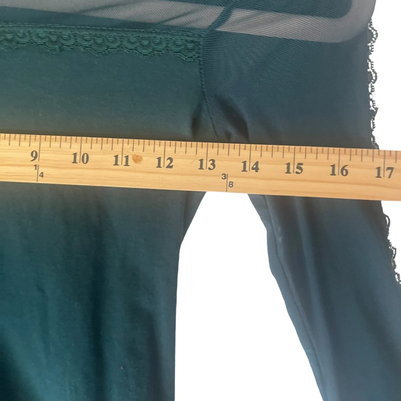 Bozzolo‎ Women Size XS Green Sheer Neckline Witchy Fairy Fall 3/4 Sleeves Top - Image 7