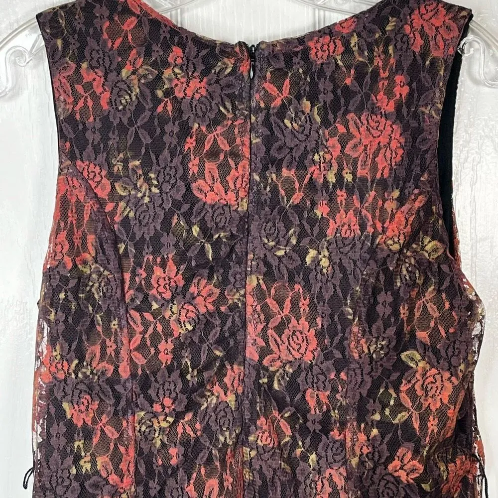 Disney Coco Floral Lace Overlay Sleeveless Dress Sz L - Image 10