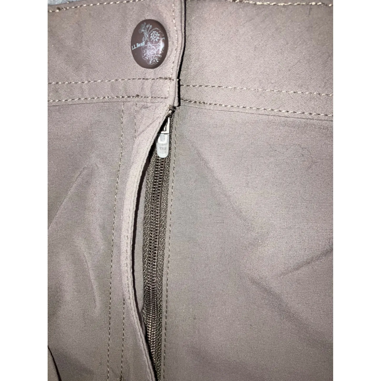 LL Bean Cargo Pants Women 16 Mid Straight Leg Brown Rise Nylon Hiking Outdoor - Image 5