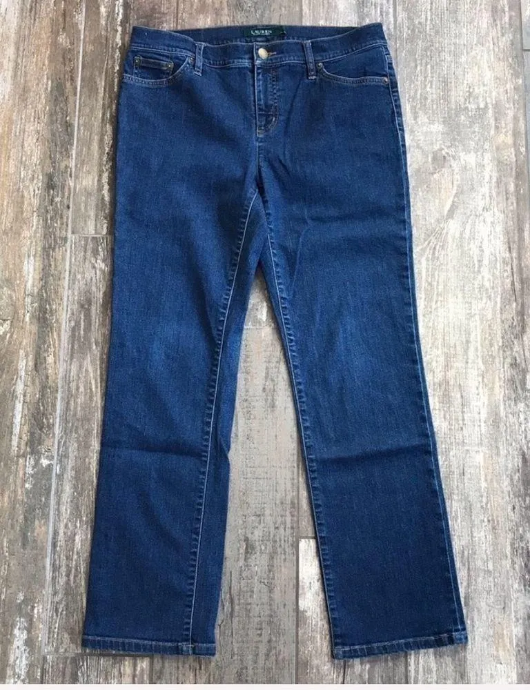 LAUREN Ralph Lauren petite Modern Straight jeans size 10P Blue - Image 4