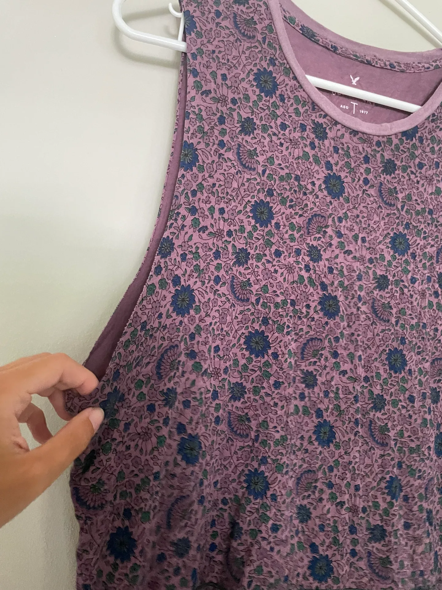 American Eagle Paisley Purple Muscle Tank - Image 4