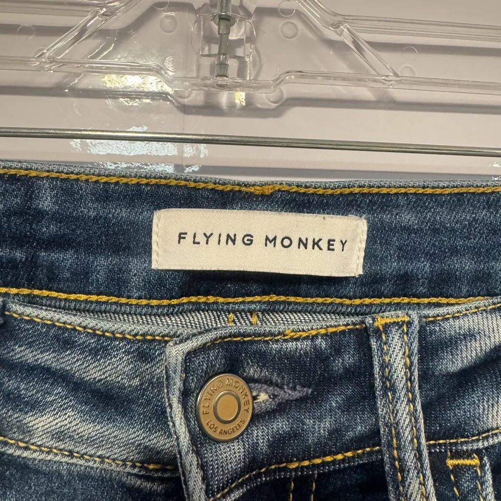 Flying Monkey Distressed Blue Straight Leg Jeans - Image 2