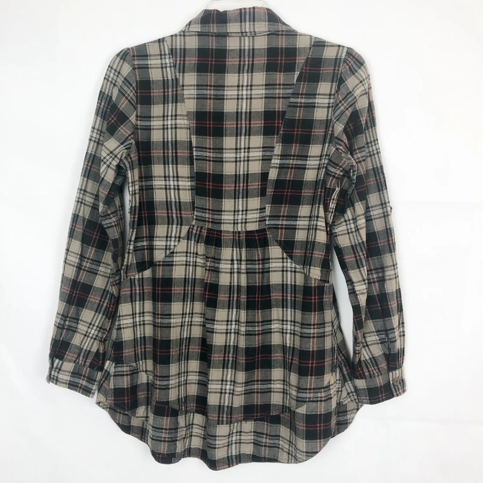The Hanger Button Down Plaid Shirt Size Small High Low Hem - Image 6