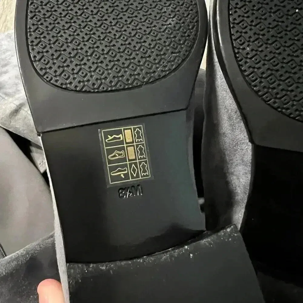 Tory Burch Caitlin Over The Knee Boot Embossed Logo Suede Gray Size 8.5 - Image 6